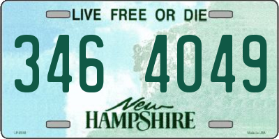 NH license plate 3464049