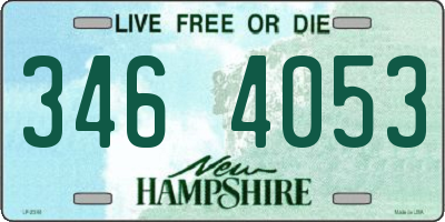 NH license plate 3464053