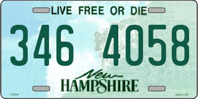 NH license plate 3464058