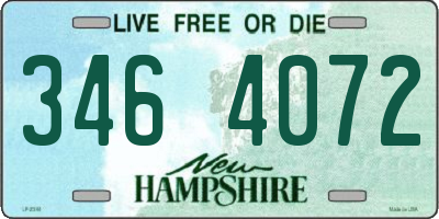NH license plate 3464072