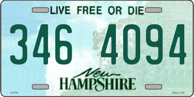 NH license plate 3464094