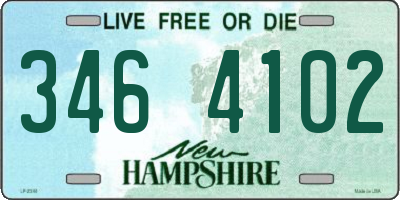 NH license plate 3464102