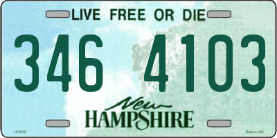 NH license plate 3464103