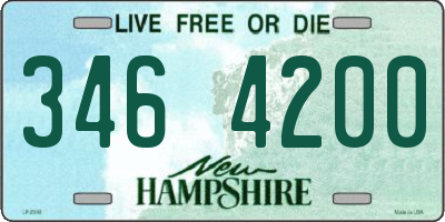 NH license plate 3464200