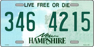 NH license plate 3464215