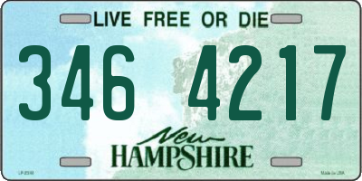 NH license plate 3464217
