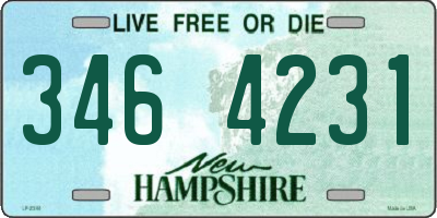 NH license plate 3464231