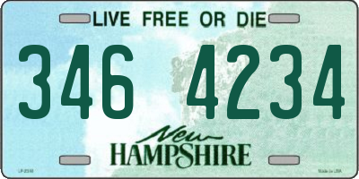 NH license plate 3464234