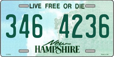 NH license plate 3464236