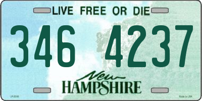 NH license plate 3464237