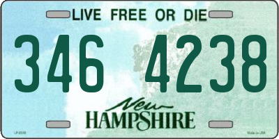 NH license plate 3464238