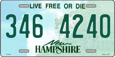 NH license plate 3464240