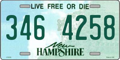 NH license plate 3464258