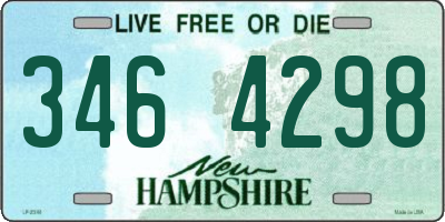NH license plate 3464298