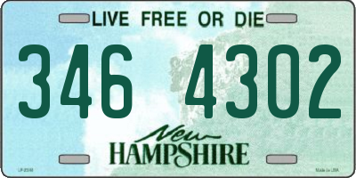 NH license plate 3464302