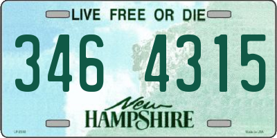 NH license plate 3464315