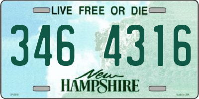 NH license plate 3464316
