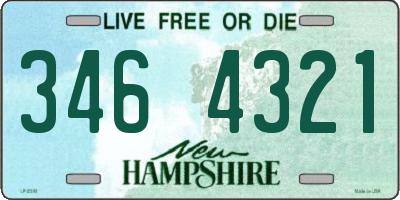 NH license plate 3464321