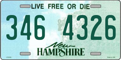 NH license plate 3464326