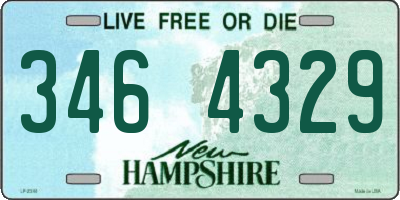 NH license plate 3464329