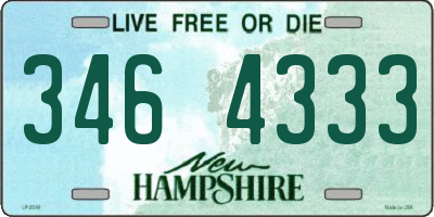 NH license plate 3464333