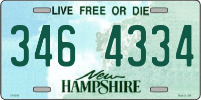 NH license plate 3464334