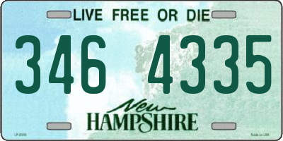 NH license plate 3464335