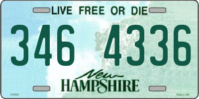 NH license plate 3464336