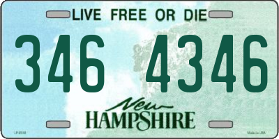 NH license plate 3464346