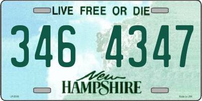 NH license plate 3464347