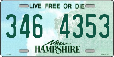 NH license plate 3464353