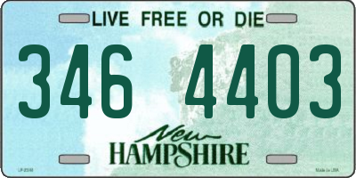 NH license plate 3464403