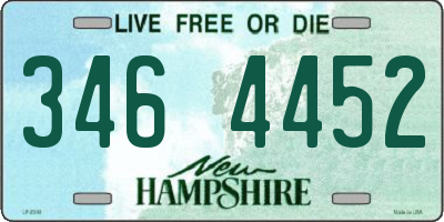 NH license plate 3464452