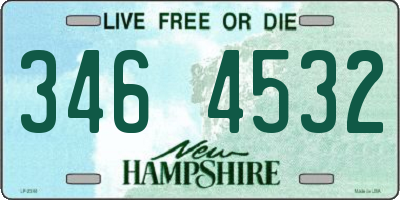 NH license plate 3464532