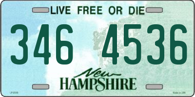 NH license plate 3464536