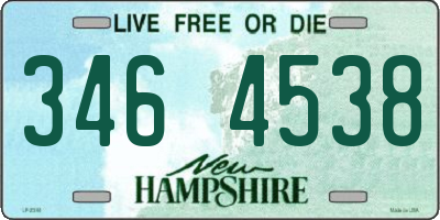 NH license plate 3464538