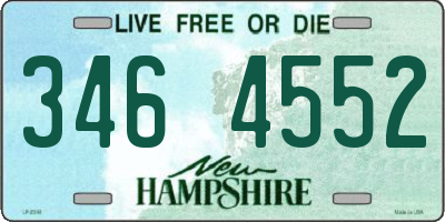NH license plate 3464552
