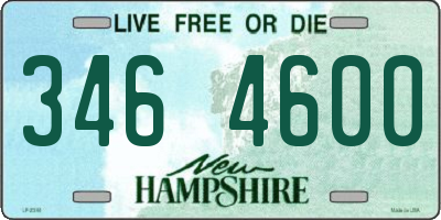 NH license plate 3464600