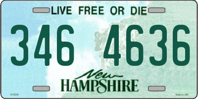 NH license plate 3464636