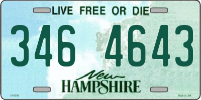 NH license plate 3464643