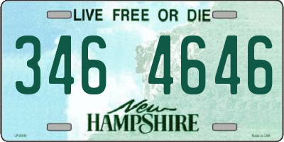 NH license plate 3464646