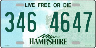 NH license plate 3464647