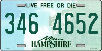NH license plate 3464652