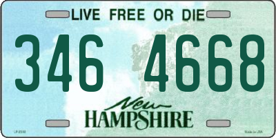 NH license plate 3464668
