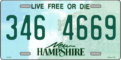 NH license plate 3464669