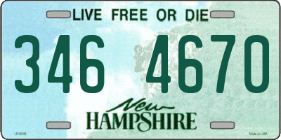 NH license plate 3464670