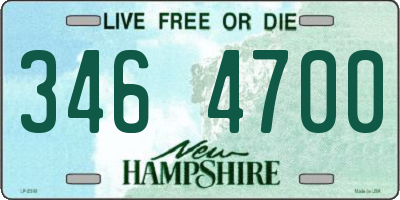 NH license plate 3464700