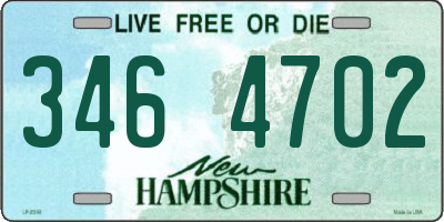 NH license plate 3464702