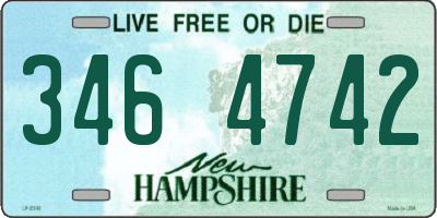 NH license plate 3464742