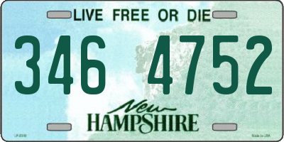 NH license plate 3464752
